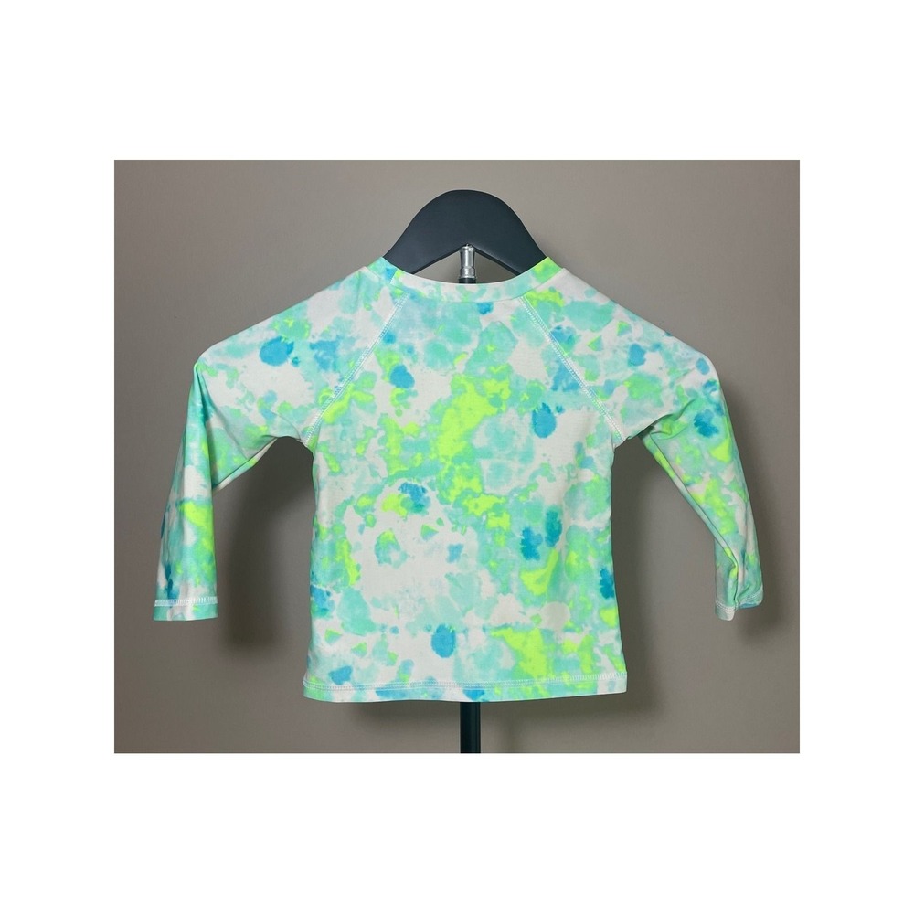 Kids 2T Swimsuit Green Tie Dye Cat & Jack Rash Guard Set Beach Surf Pool Coastal - Picture 2 of 8